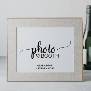 Eenvoudig zwart kalligrafie fotohokje bord poster