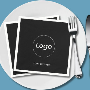 Eenvoudig zwart logo papier servet