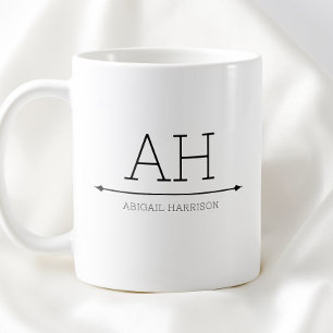 Eenvoudig Zwart Minimalistisch Modern Initiaal Mon Koffiemok