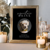 Eenvoudig Zwart Modern Animal Signature Drink Teke Poster