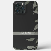 Eenvoudig zwart modern blad Case-Mate iPhone case (Achterkant)