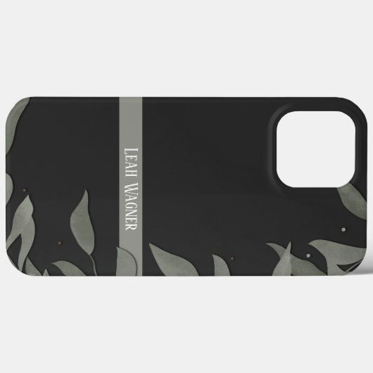 Eenvoudig zwart modern blad Case-Mate iPhone case (Achterkant (horizontaal))