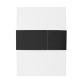 Eenvoudig zwart monogram elegante bruiloft uitnodigingen wikkel (Achterkant Voorbeeld)