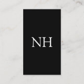 Eenvoudig zwart monogram Modern Visitekaartje (Achterkant)