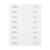 Eenvoudig zwart Monogram-retouradres (Vel)