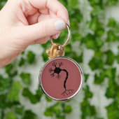 Eenvoudig zwart neuronontwerp sleutelhanger (Hand)