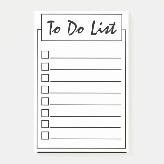 Eenvoudig zwart op wit om lijst te doen post-it® notes (Voorkant)