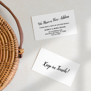 Eenvoudig zwart op wit We hebben een nieuwe adresk Visitekaartje