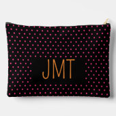 Eenvoudig zwart roze Oranje Stippen monogram Etui (Achterkant)