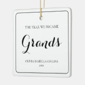 Eenvoudig zwart script grootouders eerste kerst keramisch ornament (Links)