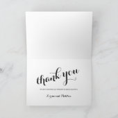 Eenvoudig zwart script | Huwelijk Dank u kaart (Binnen)