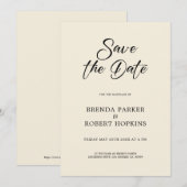 Eenvoudig zwart script op beige Weddenschap Save t Kaart (Voorkant / Achterkant)