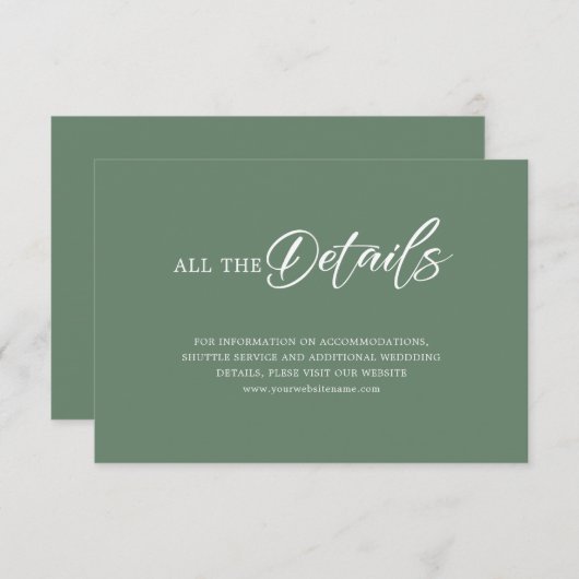 Eenvoudig zwart script op groen lijnmateriaal op p kaart (Voorkant / Achterkant)