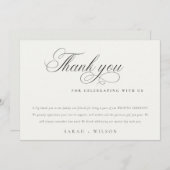 Eenvoudig zwart script zwart witbruiloft bedankkaart (Voorkant / Achterkant)