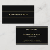 Eenvoudig zwart Sjabloon gouden tekst trendy moder Visitekaartje (Voorkant / Achterkant)