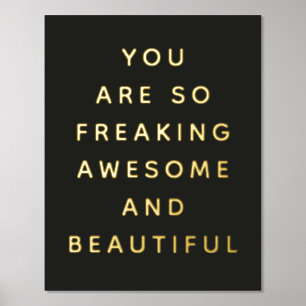 Eenvoudig zwart U bent Geweldige Folie-Prints Folie Afdrukken