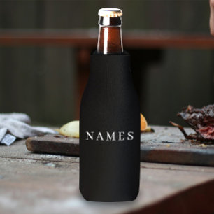 Eenvoudig zwart, voeg Jouw naam elegante fles C to Flesjeskoeler