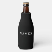 Eenvoudig zwart, voeg Jouw naam elegante fles C to Flesjeskoeler (Fles Voorkant)