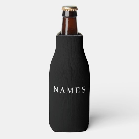 Eenvoudig zwart, voeg Jouw naam elegante fles C to Flesjeskoeler (Fles Voorkant)