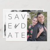Eenvoudig zwart-wit 2 Foto slaat de datum op Save The Date (Voorkant / Achterkant)