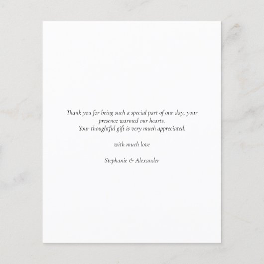 Eenvoudig zwart-wit - Aangepast bedankt - kaart (Achterkant)