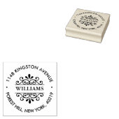 Eenvoudig zwart-wit , aangepast retouradres 	rubberstempel (Gestempeld)