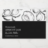 Eenvoudig zwart & wit Abrikozenjam Label Voedselcontainer Etiket (Enkel label)