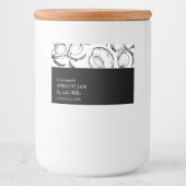 Eenvoudig zwart & wit Abrikozenjam Label Voedselcontainer Etiket (Voorkant)