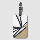 Eenvoudig zwart-wit Abstract Bagagelabel (Voorkant (verticaal))