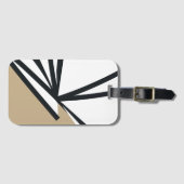 Eenvoudig zwart-wit Abstract Bagagelabel (Voorkant (horizontaal))