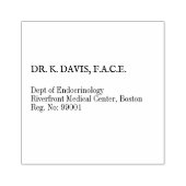 Eenvoudig zwart-wit adres van endocrinoloog rubberstempel (Afrduk)