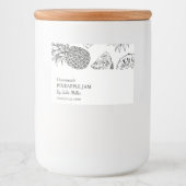 Eenvoudig zwart & wit ananas jam label voedselcontainer etiket (Voorkant)