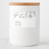 Eenvoudig zwart-wit Apple Jam Label Voedselcontainer Etiket (Voorkant)