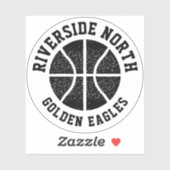 Eenvoudig zwart-wit basketbalteam sticker (Vel)