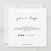 Eenvoudig zwart-wit, bedankt Visitekaartje (Achterkant)