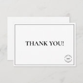 Eenvoudig Zwart Wit Bedrijf Logo Custom Dank u Bedankkaart (Voorkant / Achterkant)