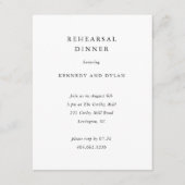 Eenvoudig zwart-wit bruiloft repetitie diner informatiekaartje (Voorkant)