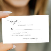 Eenvoudig zwart-wit bruiloft RSVP Informatiekaartje