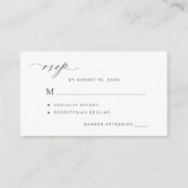 Eenvoudig zwart-wit bruiloft RSVP Informatiekaartje (Voorkant)