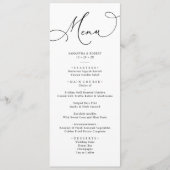 Eenvoudig zwart-wit bruiloftsmenu menu (Voorkant)