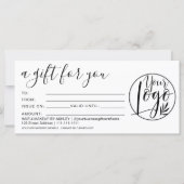 Eenvoudig zwart-wit cadeaubon logo (Voorkant)