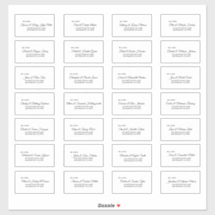 Eenvoudig zwart-wit calligrafie-gastlabel sticker