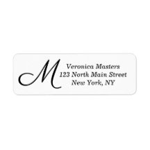 Eenvoudig zwart-wit cursief monogram