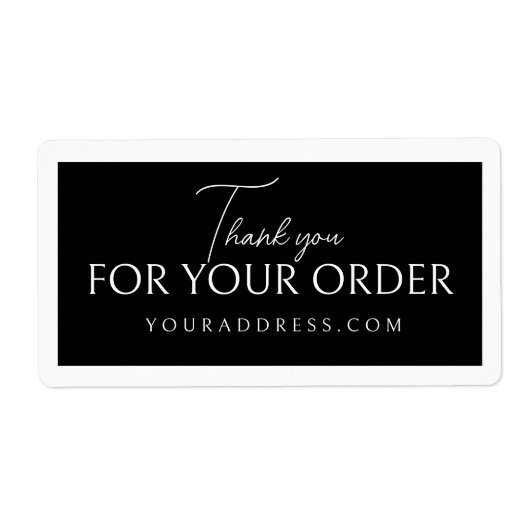 Eenvoudig zwart-wit dank u sticker ontwerp (Voorkant)