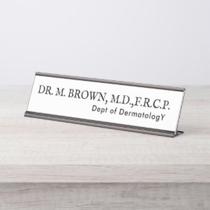 Eenvoudig zwart-wit Dermatologie Doctor Adres Bureau Naambordje