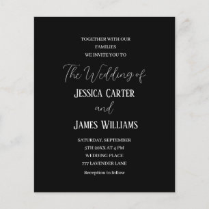 Eenvoudig zwart-wit elegant huwelijk