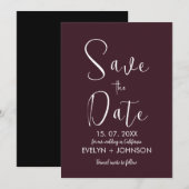 Eenvoudig zwart-wit Elegant minimalistisch, bespaa Save The Date (Voorkant / Achterkant)