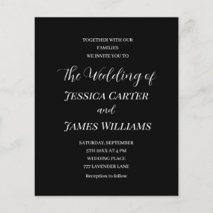 Eenvoudig zwart-wit elegant minimalistisch huwelij