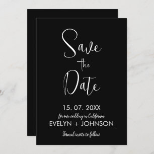 Eenvoudig zwart-wit Elegant minimalistisch Save The Date