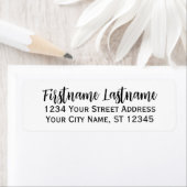 Eenvoudig zwart-wit elegant script - Retouradres Etiket (Insitu)